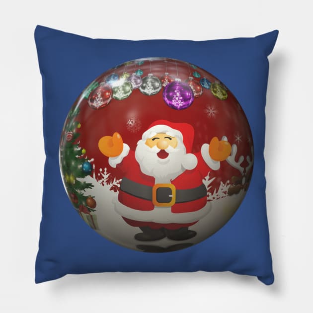 Merry Christmas Santa On Tree Decoration Pillow by holidaystore