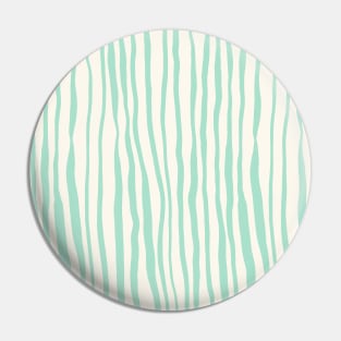 Vertical retro wavy lines - pastel turquoise Pin