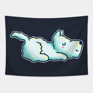 Kawaii Cute Westie Dog Tapestry