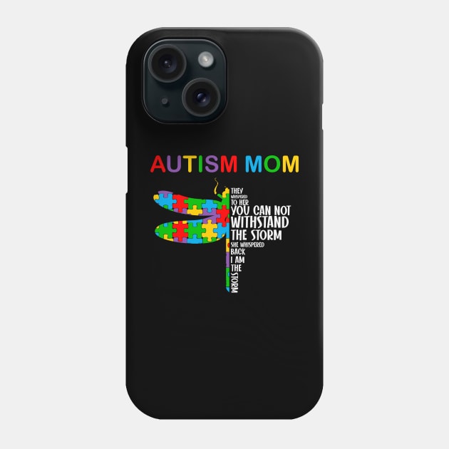 Autism Mom Puzzle Piece dragonfly Autism Awareness Gift for Birthday, Mother's Day, Thanksgiving, Christmas Phone Case by skstring