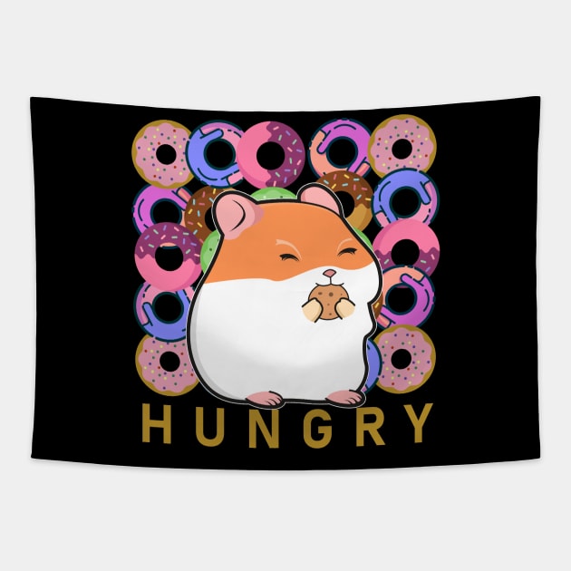 Hamster Donut Funny Tapestry by Imutobi