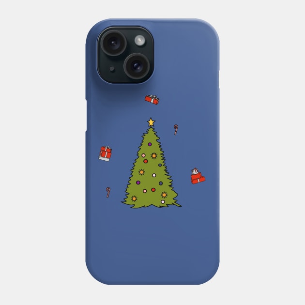 Christmas Tree with Decorations Phone Case by ellenhenryart