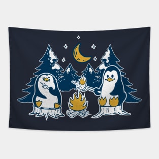 cute penguin camp Tapestry