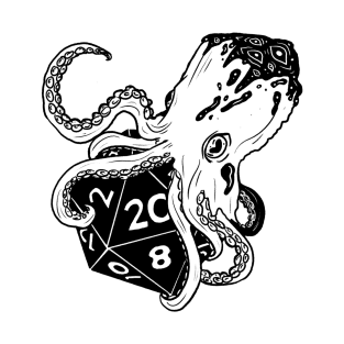 Fathomless D20: dnd 5e warlock dice Black and white T-Shirt