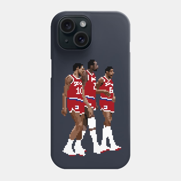 Sixers Big Three Pixel Phone Case by qiangdade