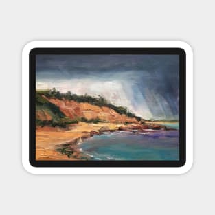 Rain Over the Bluff ~ oil painting Magnet