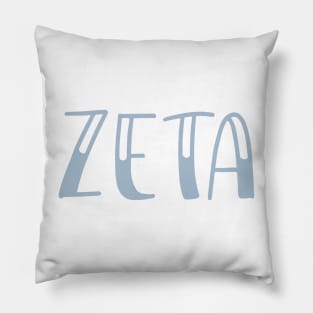 Light Blue Zeta Letter Pillow