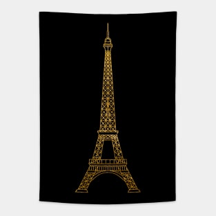 Eiffel Tower Paris Gold Tapestry