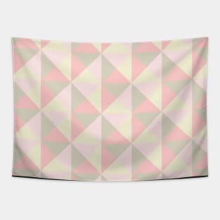 Pink Blush Yellow Geometric Triangle Pattern Tapestry