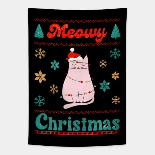 Meowy Christmas Tapestry