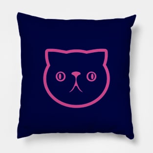 Persian cat's face. Derpy, cute chonk. For cat owners and lovers Pillow