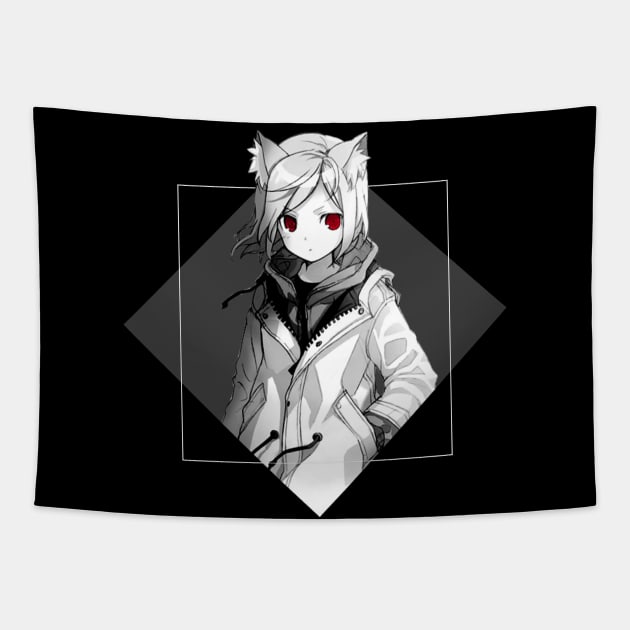 Anime Manga girl with red eyes Anime And Manga Tapestry TeePublic