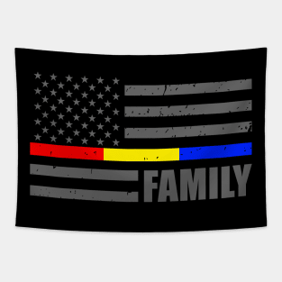 911 Dispatcher Flag - Thin Blue Line - Thin Red Line - Thin Gold Line Tapestry