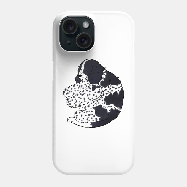 Cute english cocker spaniel sleeping illustration Phone Case by Yarafantasyart