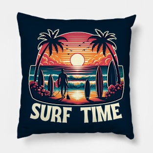 summer vacation surf time Pillow