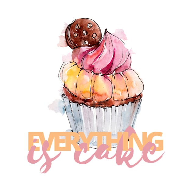 Everything is Cake, Peach and Pink by countrysideflowerwalls