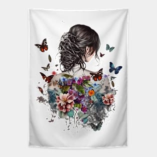 Butterfly Flower Girl #2 Tapestry