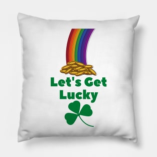 Let's Get Lucky Rainbow & Shamrock Pillow