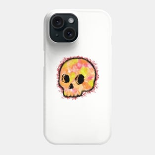 Cute Baby Skull Watercolor With Paint Splash Phone Case