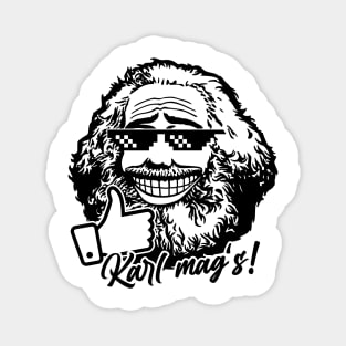 Karl Marx likes it (monochrome) Magnet