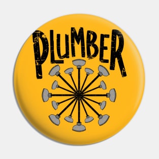 Plumber Toilet Plunger Circle Pin