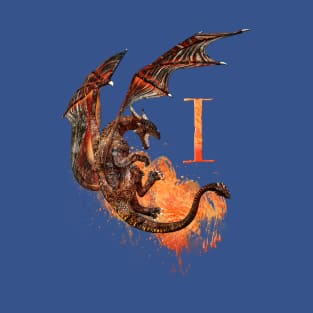 Drachen Buchstabe I T-Shirt