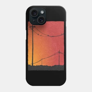 Power Lines Sunset Phone Case