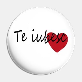 Te Iubesc I Love You Romanian Dragoste Cute Red Hearts Pin