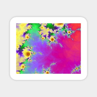 Yellow Fractal Floral Pattern Magnet