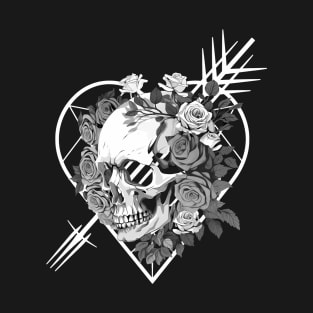 Skull and cupid's arrow T-Shirt