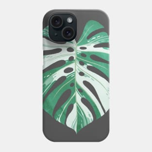 Monstera variegata leaf Phone Case