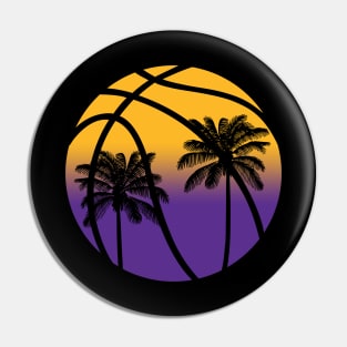 LA Palm Tree Basketball - Black Pin