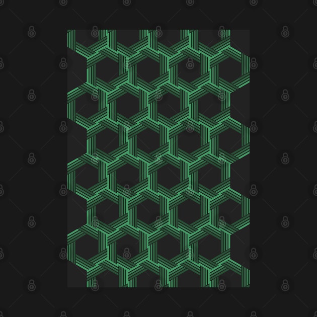 Green Hexagon-Pattern by Mysimplicity.art