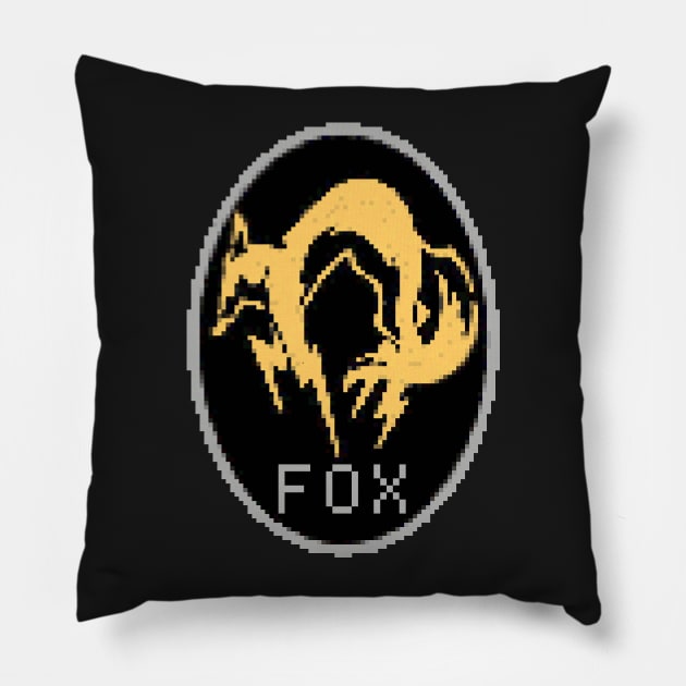 FOX Pixel Emblem Pillow by loveandlive