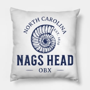 Nags Head, NC Summertime Vacationing Seashell Pillow