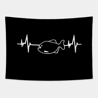 Piranha fan saying heartbeat EKG pulse predatory fish Tapestry