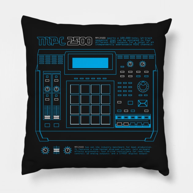 MPC2500 Outline Pillow by Synthshirt