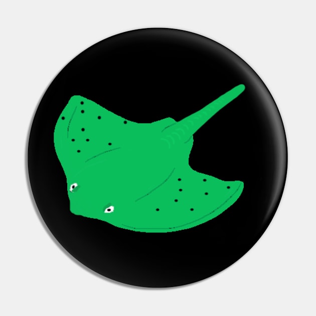 Green Stingray Pin by CellGrowth