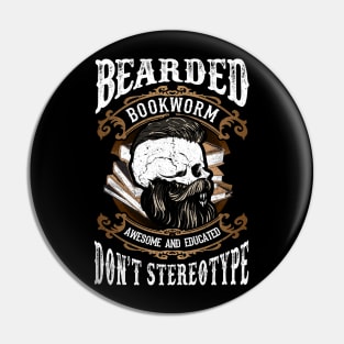 Bearded Bookworm Pin