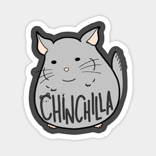 Simple Gray Chinchilla Cute Funny Meme Logo Art Magnet