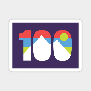 100 Miler Sunset Retro Magnet