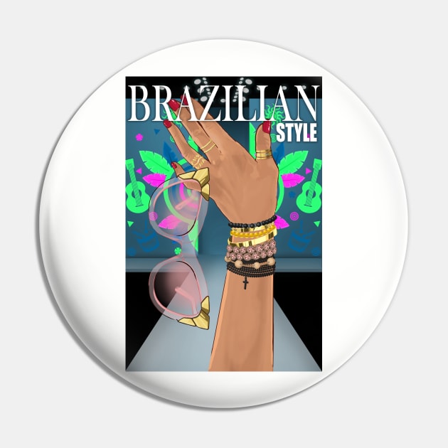 Brazilian, Fashion, Nail Polish, Woman, Gift Pin by Strohalm