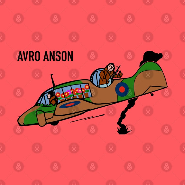 Avro Anson WW2 Plane Joke Art Illustration Flying Greenhouse by Battlefields