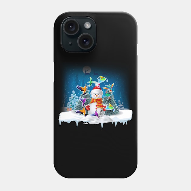 Hummingbird Snowman Merry Christmas Tee Hummingbird Lovers Phone Case by mazurprop