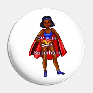 Be your own superhero 3 - Black anime superhero girl with red cape ! beautiful  black girl with Afro hair, brown eyes, Cherry pink lips and dark brown skin. Hair love ! Pin