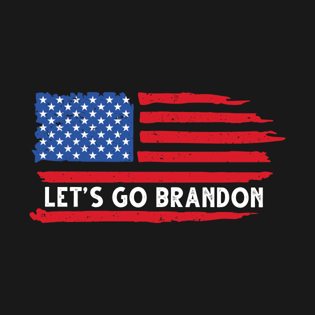 Let's Go Brandon Distressed USA Flag by BadrooGraphics Store