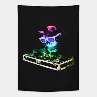 HOUSE CAT (Rainbow DJ Kitty) Tapestry