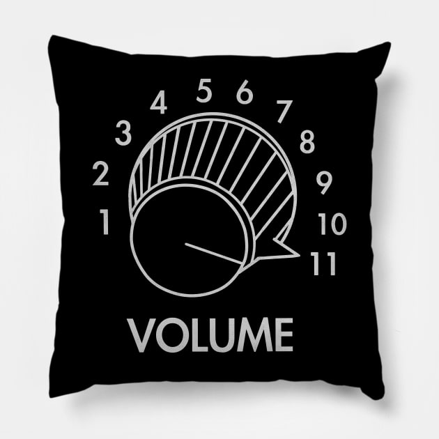 Guitar Volume Up To 11 Funny Musician Gift Music Rock T-Shirt Pillow by blueversion