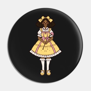 Black Lolita with a yellow dress sticker Pin