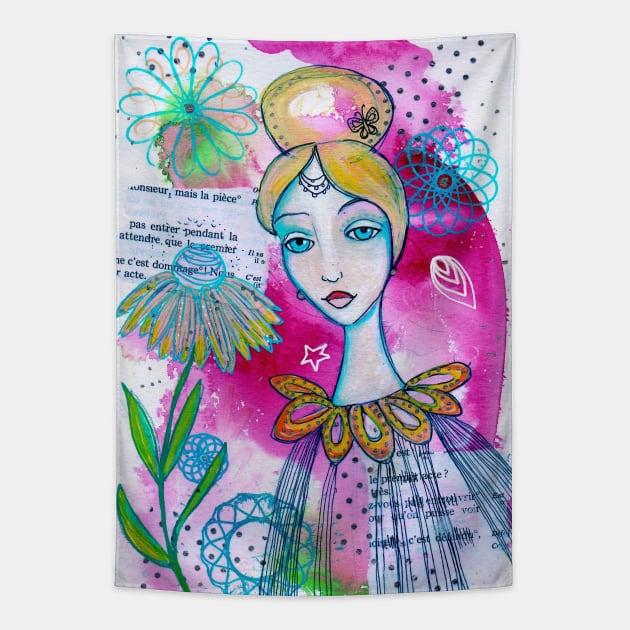 Garden Girl Tapestry by gaea